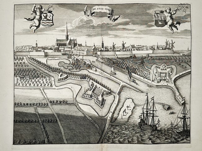 Mattheus Smallegange (1624–1710) – Map of the City of Goes (Zeeland) – Engraving (1696) (1 of 2)