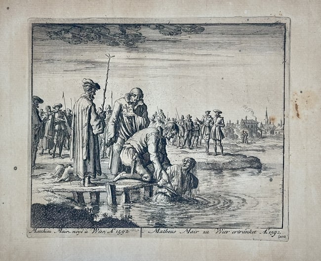 Jan Luyken (1649–1712) - Martyrdom of Mattheus Wouterz - Etching (Late 17th) (1 of 2)