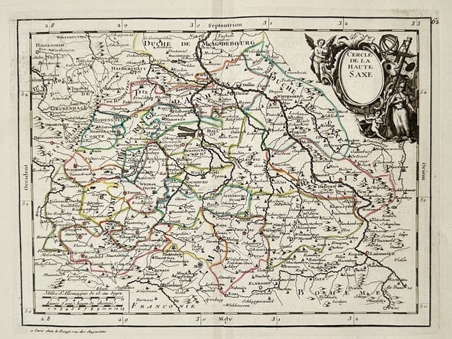 Georges-Louis Le Rouge – Map of the Duchy of Luxembourg and Saxony – Engraving (1 of 2)