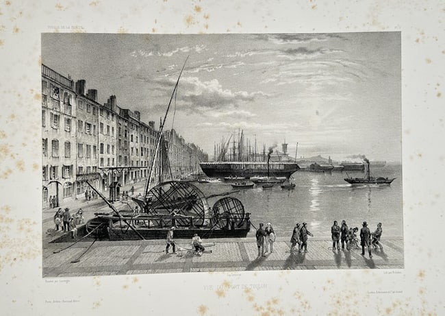 Barthélemy Lauvergne – Topographical Illustration of the Port of Toulon, France (1 of 2)