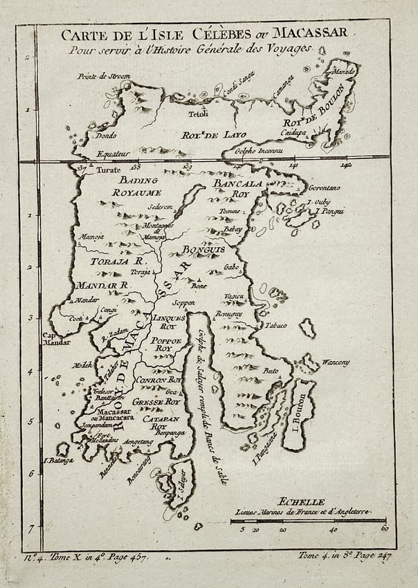 Jacques-Nicolas Bellin (1703–1772) – Map of the Island of Celebes (Indonesia) (1 of 2)