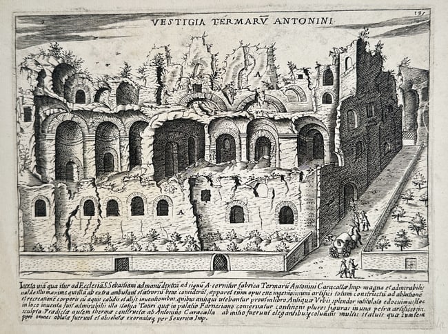 Giacomo Lauro (c. 1550–1605) – Ruins of the Baths of Caracalla (Vestigia Termaru) (1 of 2)