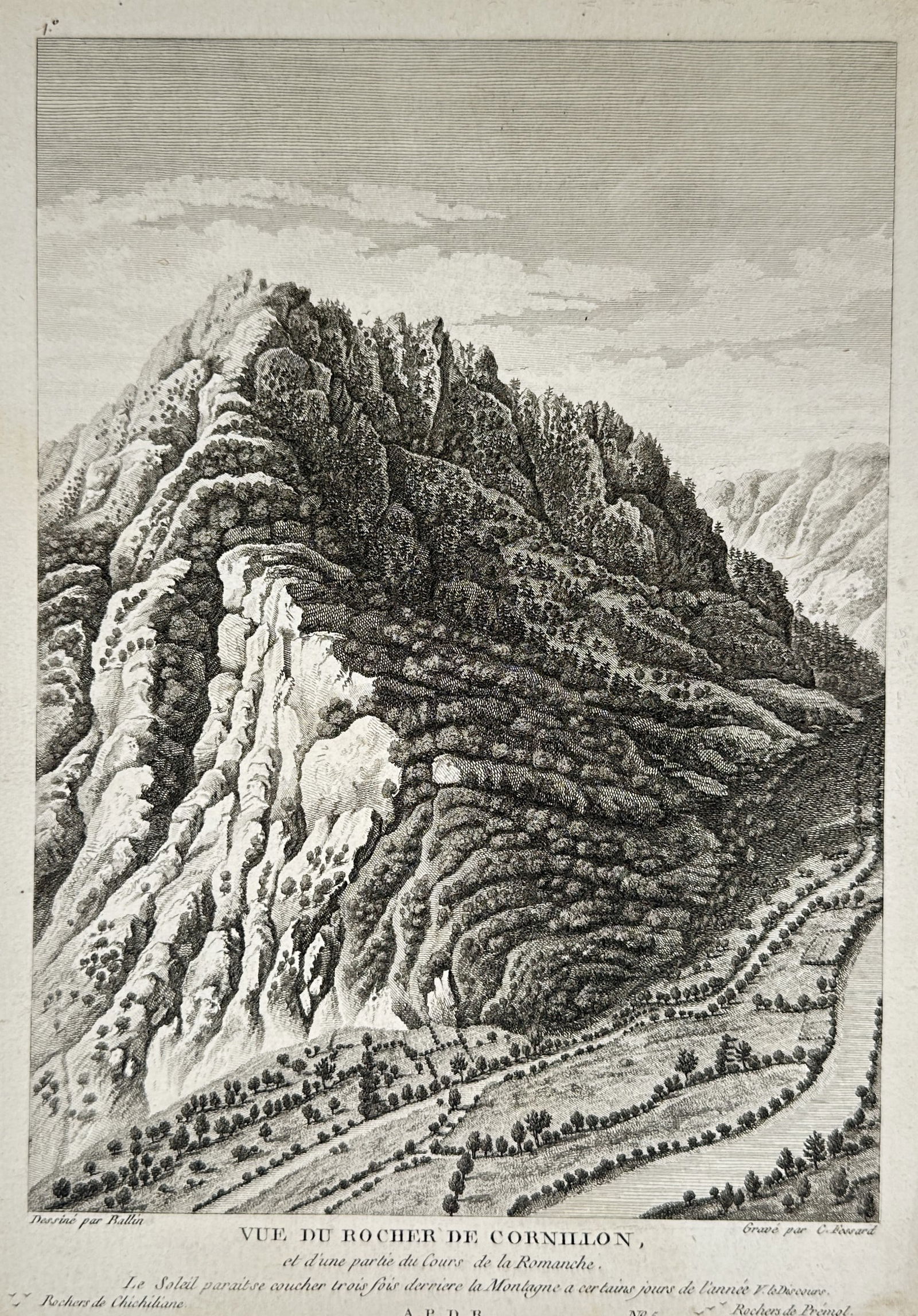 Claude Fessard (1740–1803) – View of the Rocher de Cornillon and Part of the Romanche River (1 of 2)