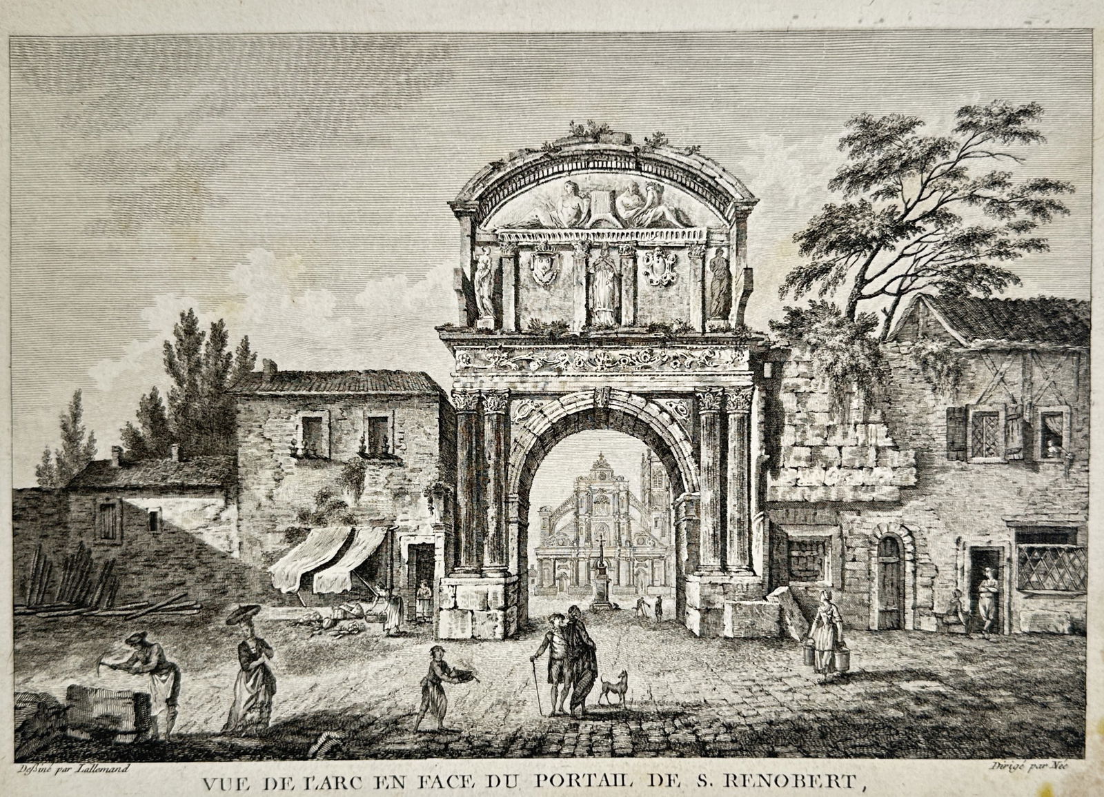 Jean-Baptiste Lallemand – View of the Arch Opposite the Portal of Saint-Renobert in Auxerre (1 of 2)