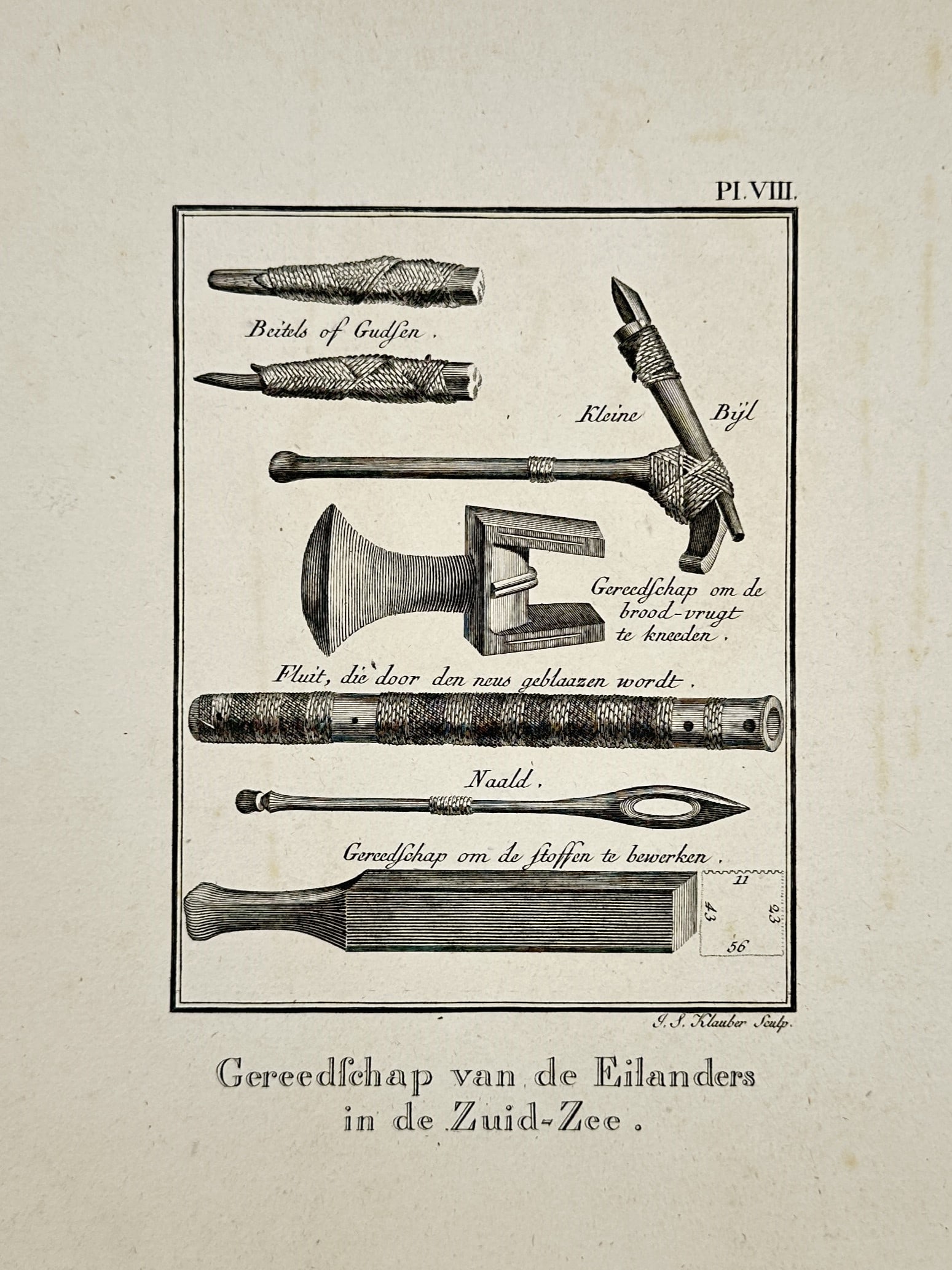 Joseph Sebastian Klauber (1710–1768) – Study of Tools and Instruments of the South Sea Islanders (1 of 2)