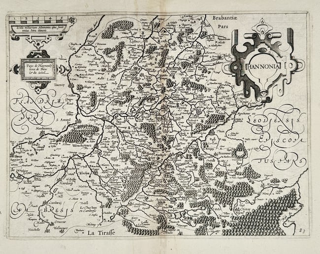 Lodovico Guicciardini (1521–1589) – Map of the County of Hainaut and Part (1 of 2)