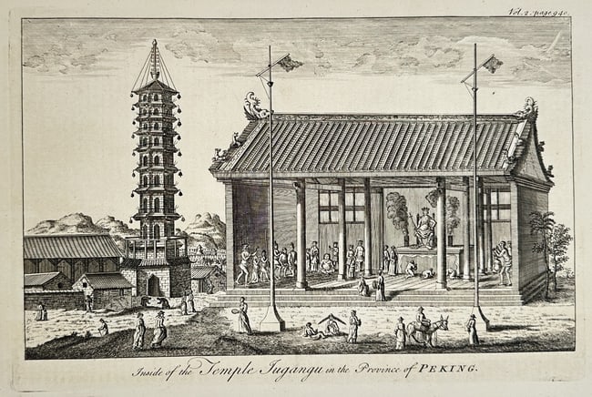 Emanuel Bowen (c. 1694–1767) – Inside of the Temple Jugangu in the Province (1 of 2)