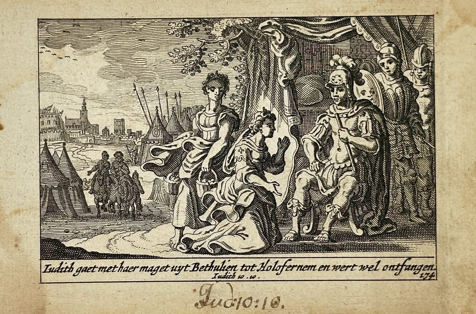 Pieter Hendriksz. Schut (1618–1660) – Judith Presenting herself to Holofernes – Etching (1659) (1 of 2)