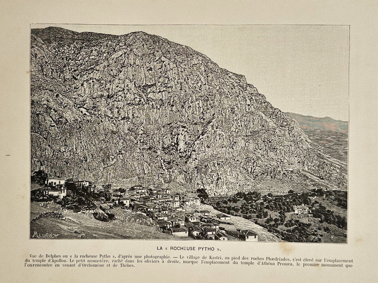 Victor Duruy (1811-1894) – View of the Village of Kastri at Delphi – Lithograph (20th Century) (1 of 2)