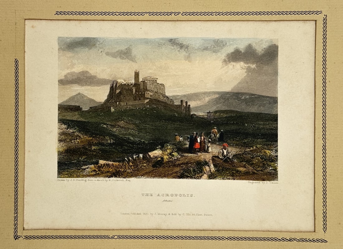James Duffield Harding (1802–1863) – The Acropolis – Hand-coloured engraving (1833) (1 of 2)