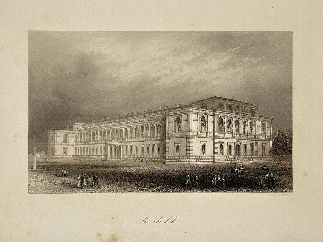 Albert Henry Payne (1812–1902) – View of the Pinakothek – Engraving (1850) (1 of 2)