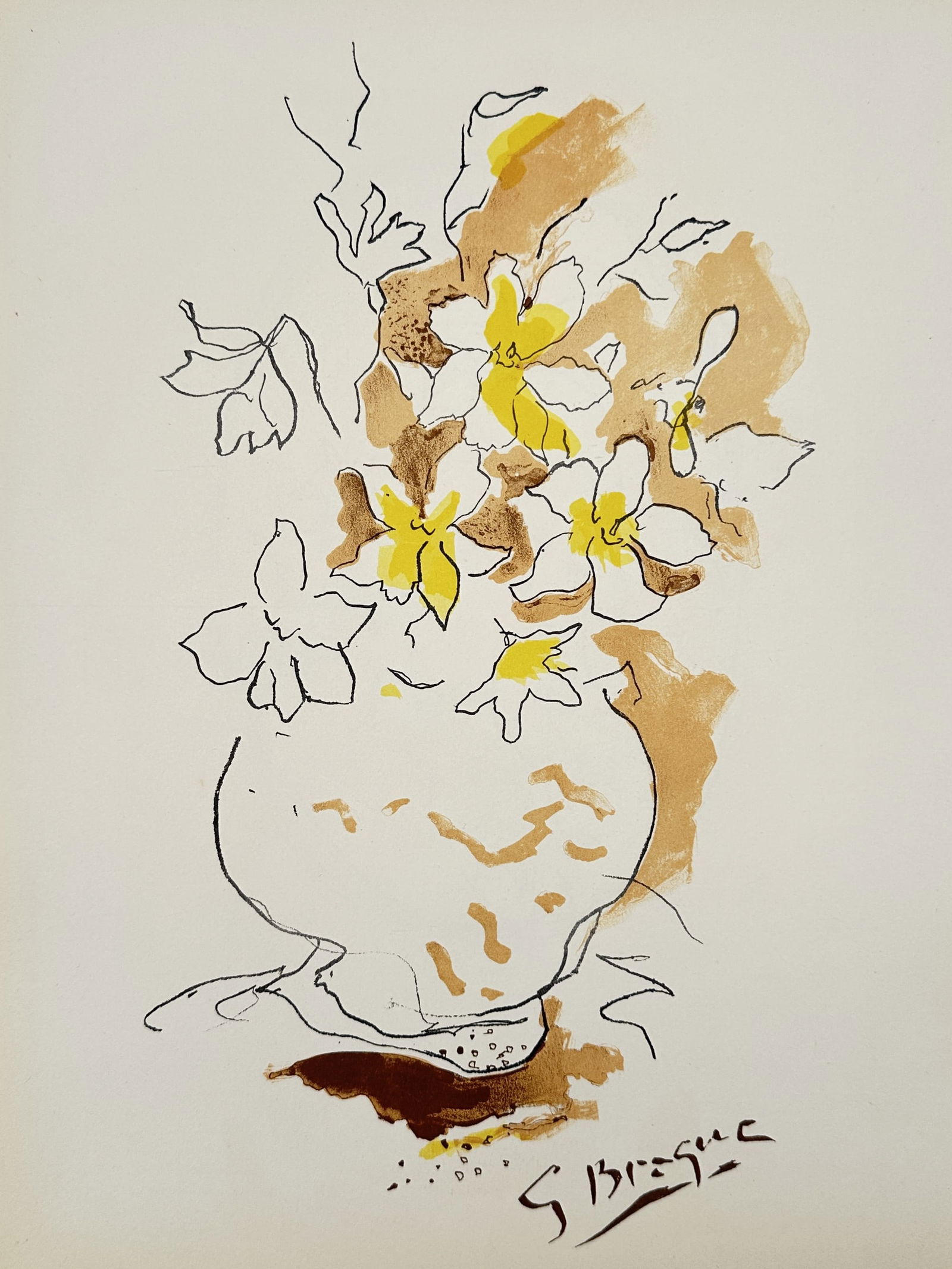 Georges Braque (1882–1963), after – Yellow Flowers in a Vase – Offset print (20th Century) (1 of 2)