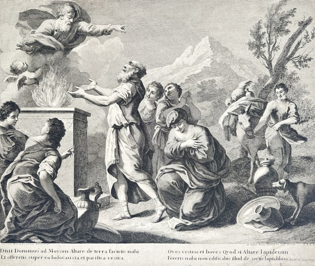 Giovanni Volpato (1735–1803) – God Instructs Moses on the Altar of Earth - Engraving (1 of 2)