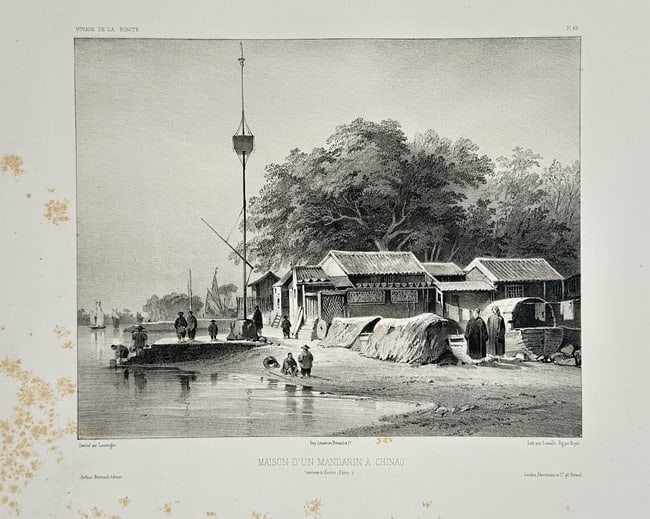 Louis-Auguste de Sainson (1800–1887) – House of a Mandarin in China – Lithograph (1 of 1)