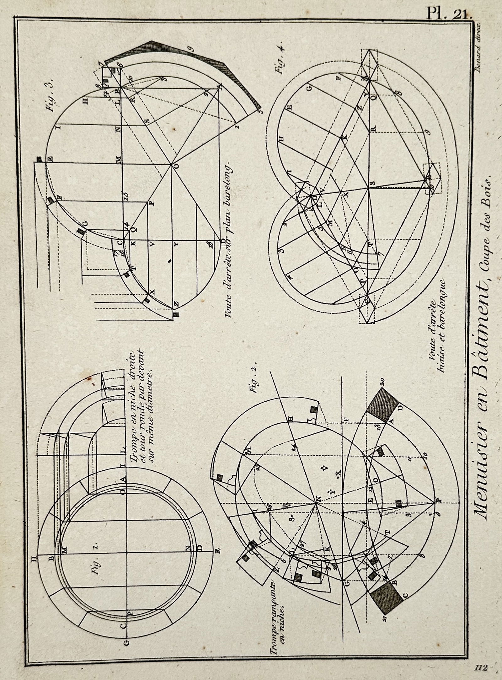 Robert Benard (1734–1777) – Architectural Woodworking and Geometry – Engraving (1765) (1 of 2)