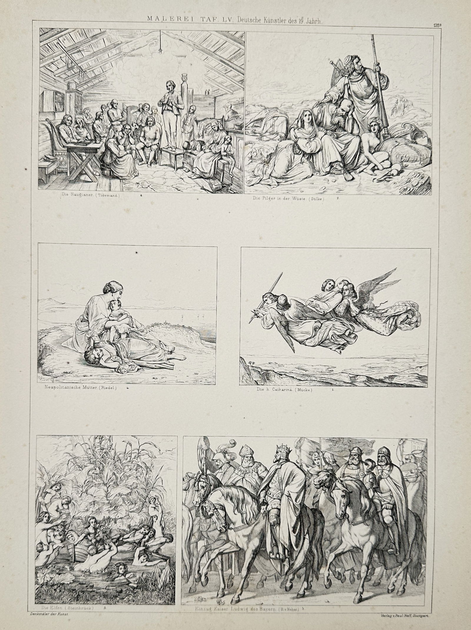 Paul Neff (19th Century) – Compilation of 19th Century German Paintings – Engraving (19th (1 of 2)