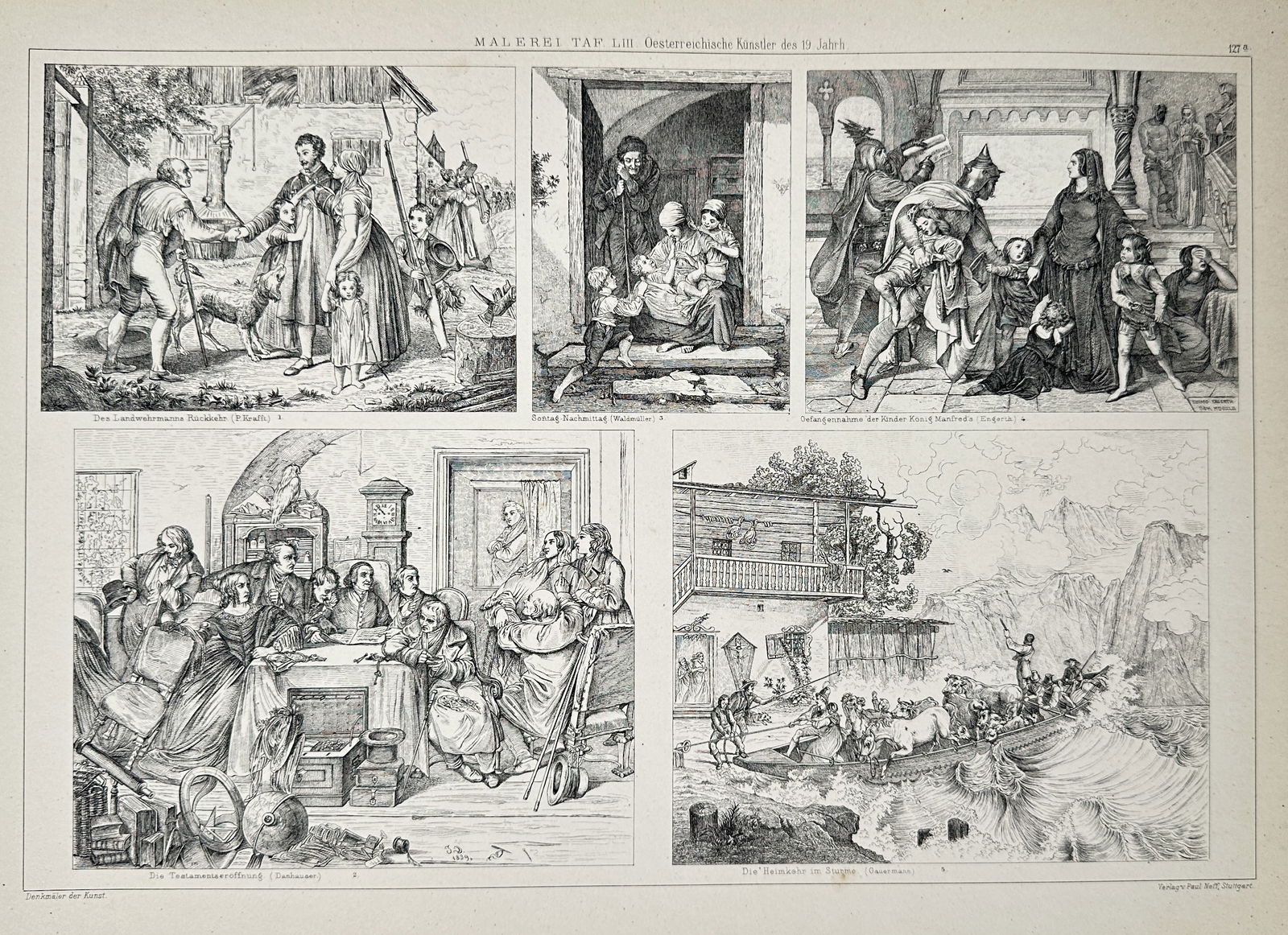 Paul Neff (Publisher) (19th Century) – Selection of 19th Century Austrian Paintings – Engraving (1 of 2)
