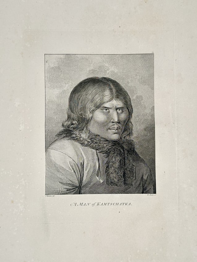 John Webber (1751-1793) – Portrait of a Man of Kamtschatka – engraving (1784) (1 of 2)