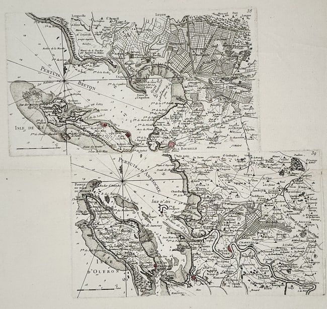 Didier Robert de Vaugondy (1723–1786) – Map of the Environs of La Rochelle – France (1 of 2)