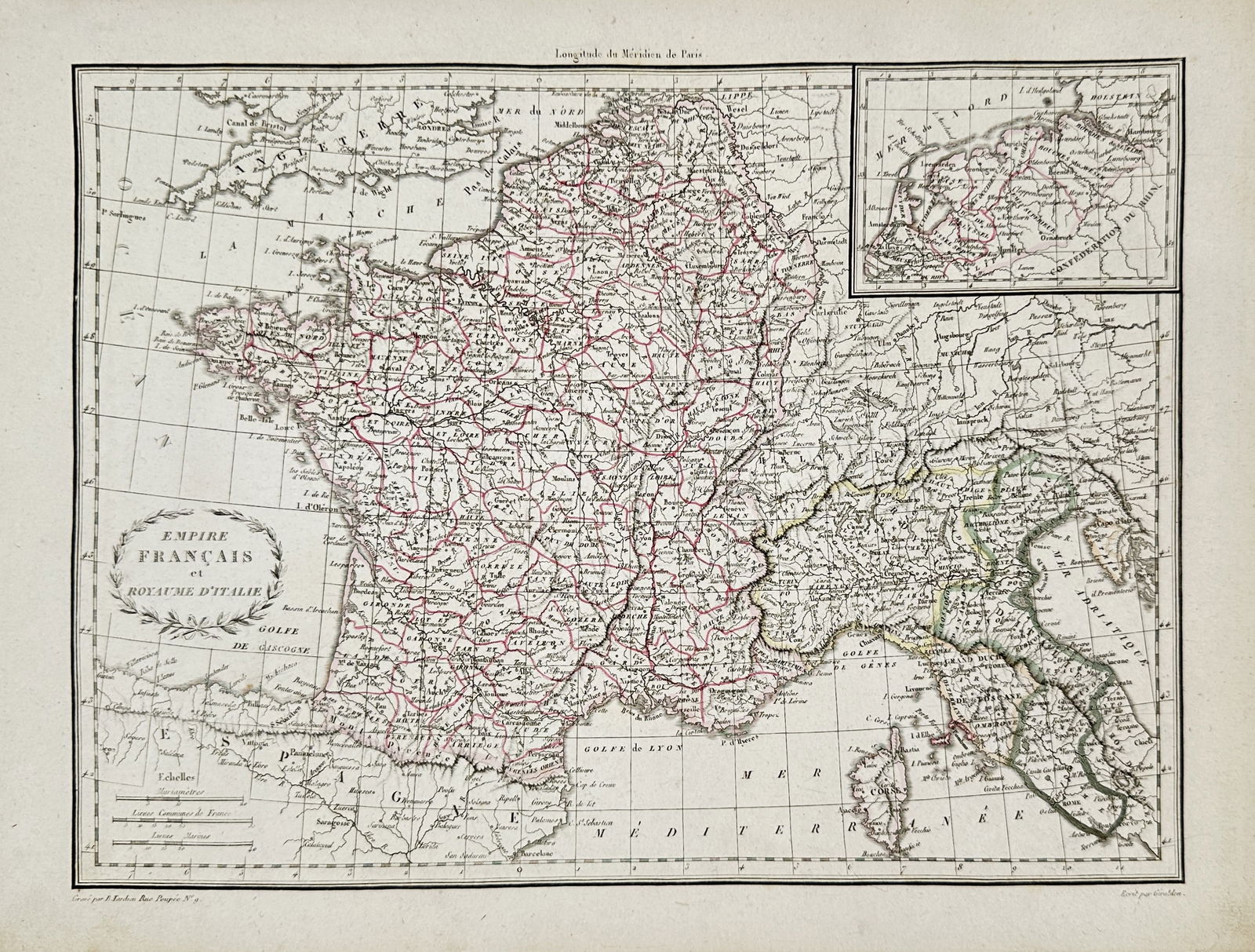 Conrad Malte-Brun (1775-1826) – Map of French Empire and Kingdom of Italy – France and Italy (1 of 2)