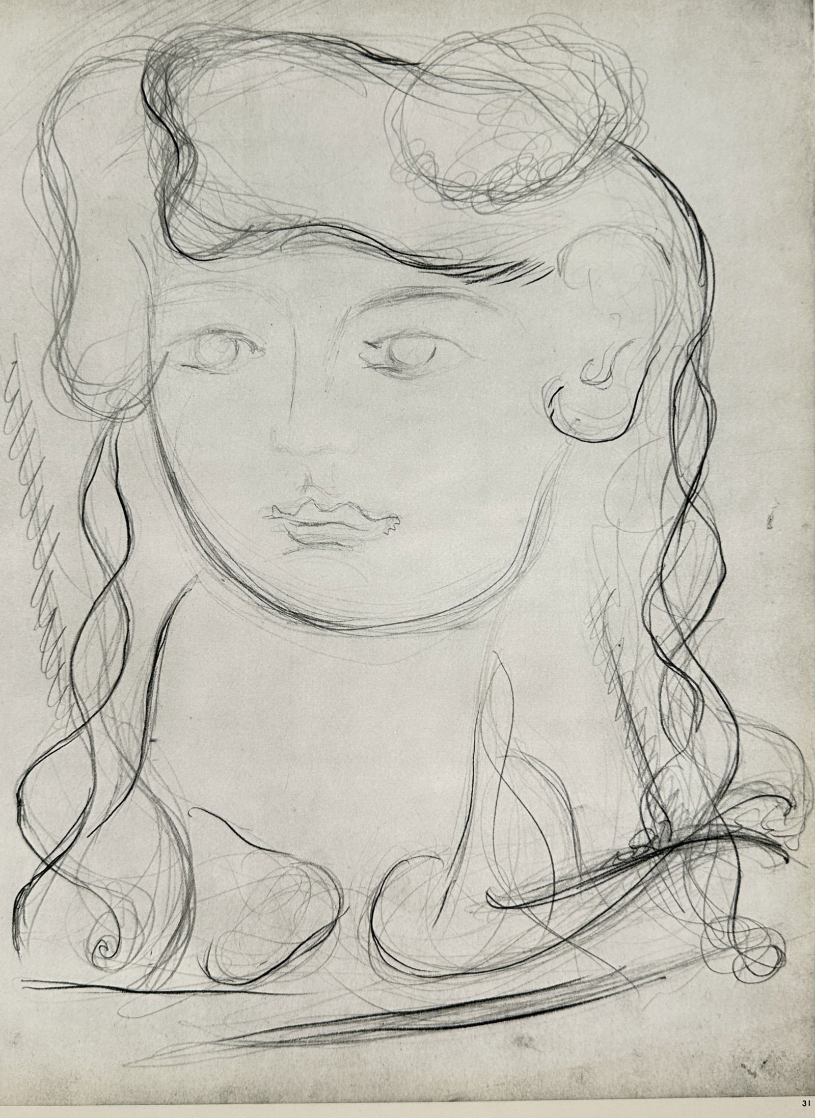 Georges Braque (1882-1963), after – Sketch of a Profile Face – Offset print (20th Century) (1 of 2)