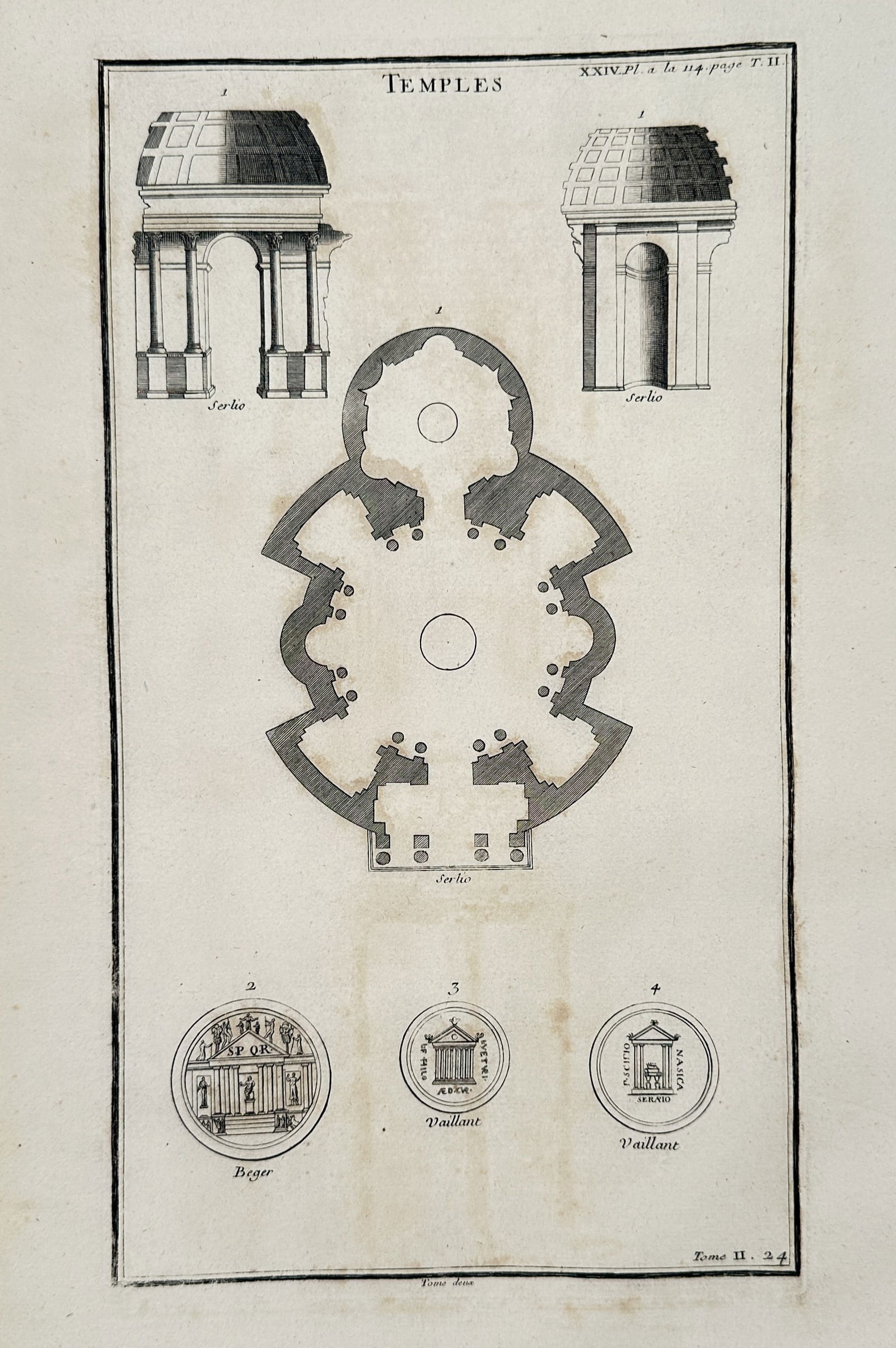 Bernard de Montfaucon (1655-1741) – Illustration of Architectural Ground Plans and Medallic (1 of 2)