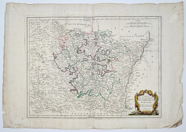 Paolo Santini (Active 18th Century) – Map of the Governments of Lorraine and Alsace (1 of 2)