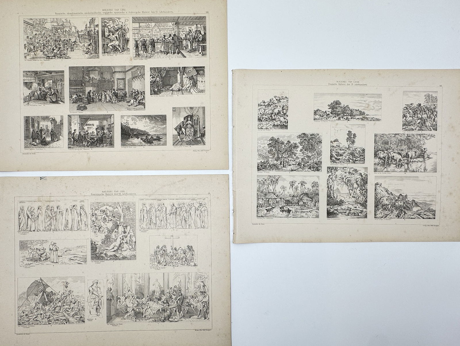Paul Neff – Set of 3: Comprehensive Studies of European Art History – Lithograph (Mid-19th (1 of 2)