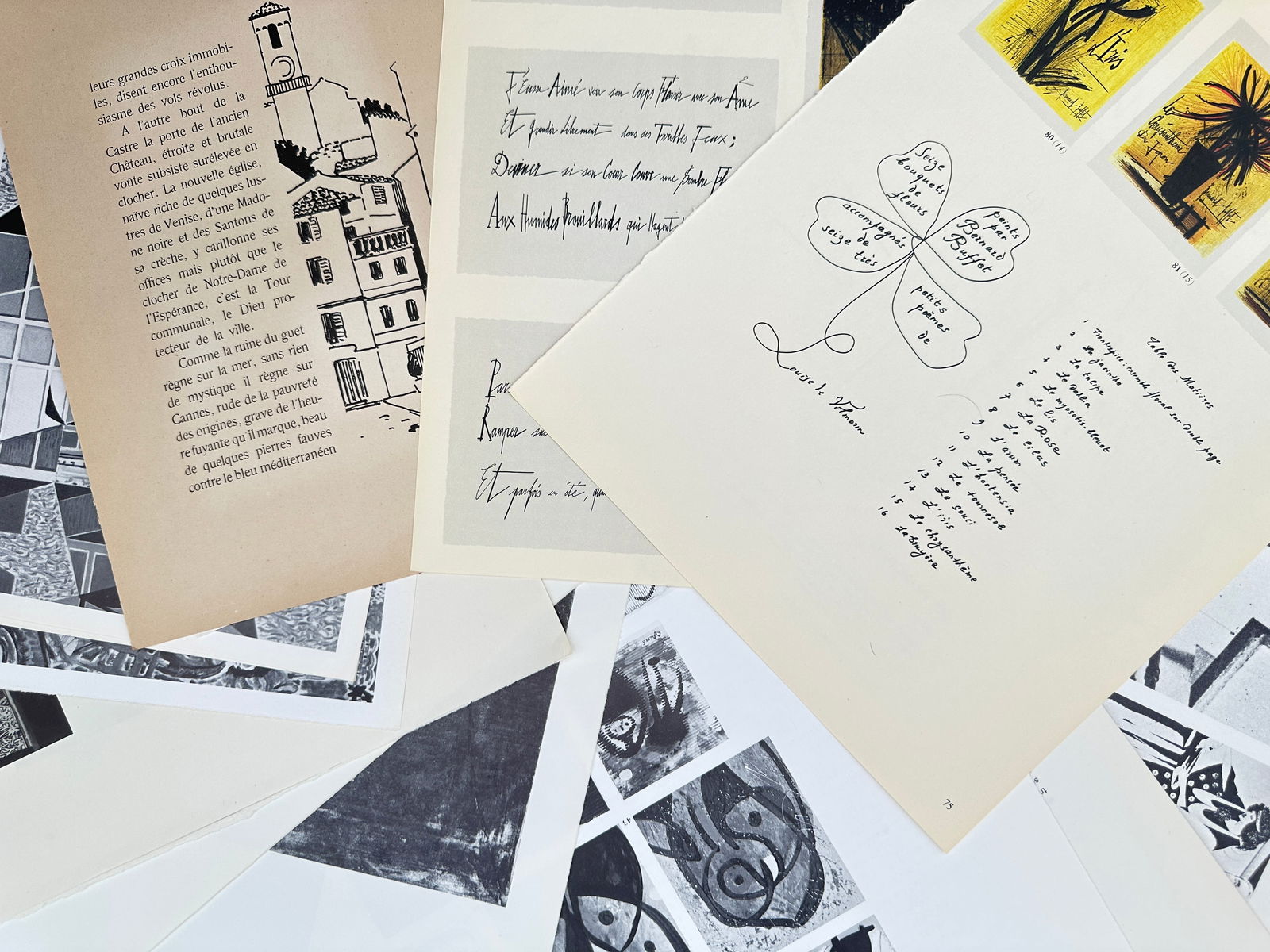 Bernard Buffet, after – Set of 15: Exhibition Catalogue Pages and Studies – Offset print (1 of 3)