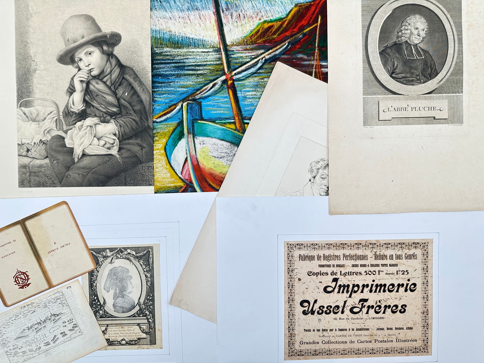 Unknown Artist – Set of 9: Assorted Historical Prints, Portraits, and Ephemera – Mixed Media (1 of 2)