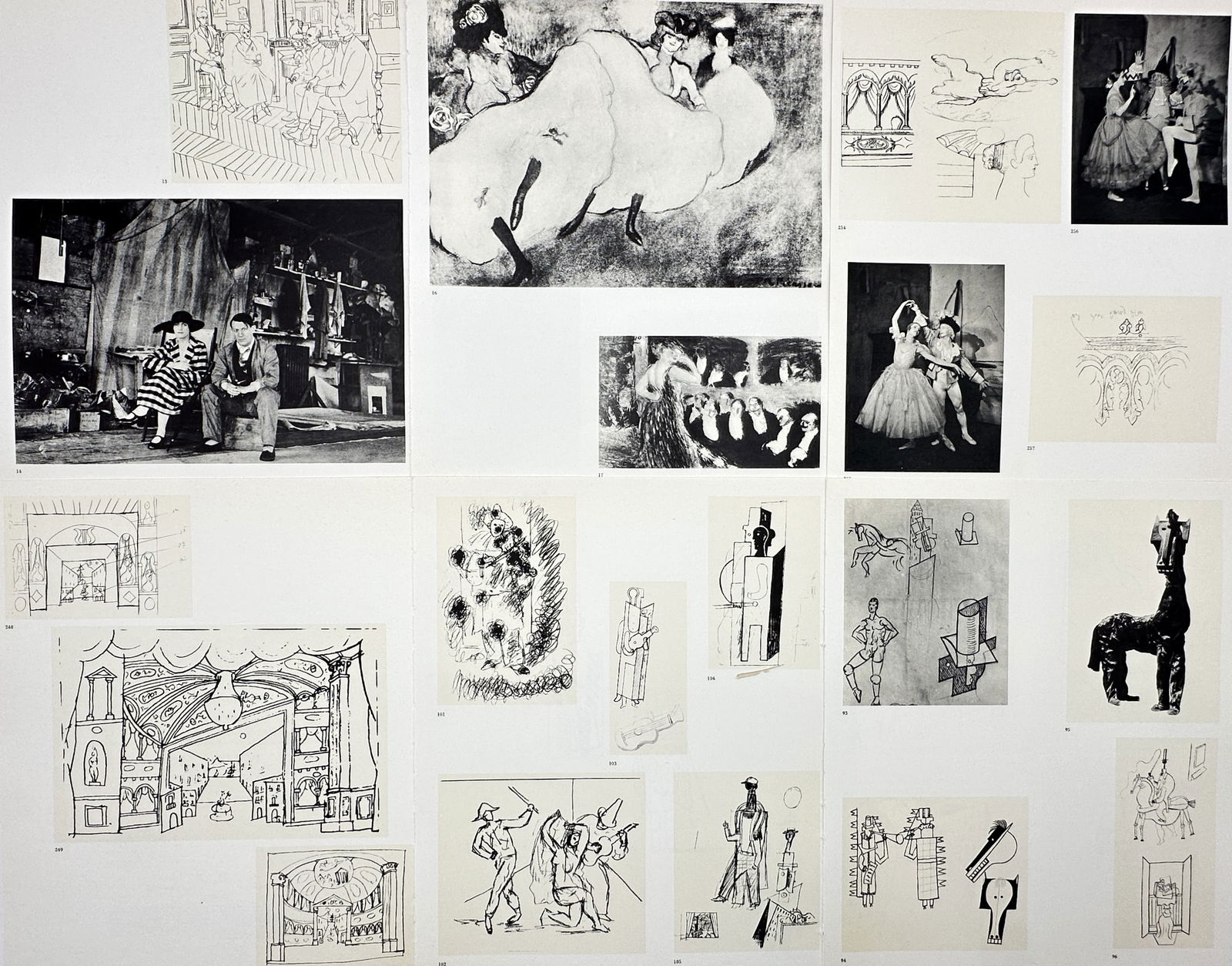 Pablo Picasso – Set of 6: Studies of Theatrical and Scenographic Designs – Offset print (1 of 3)