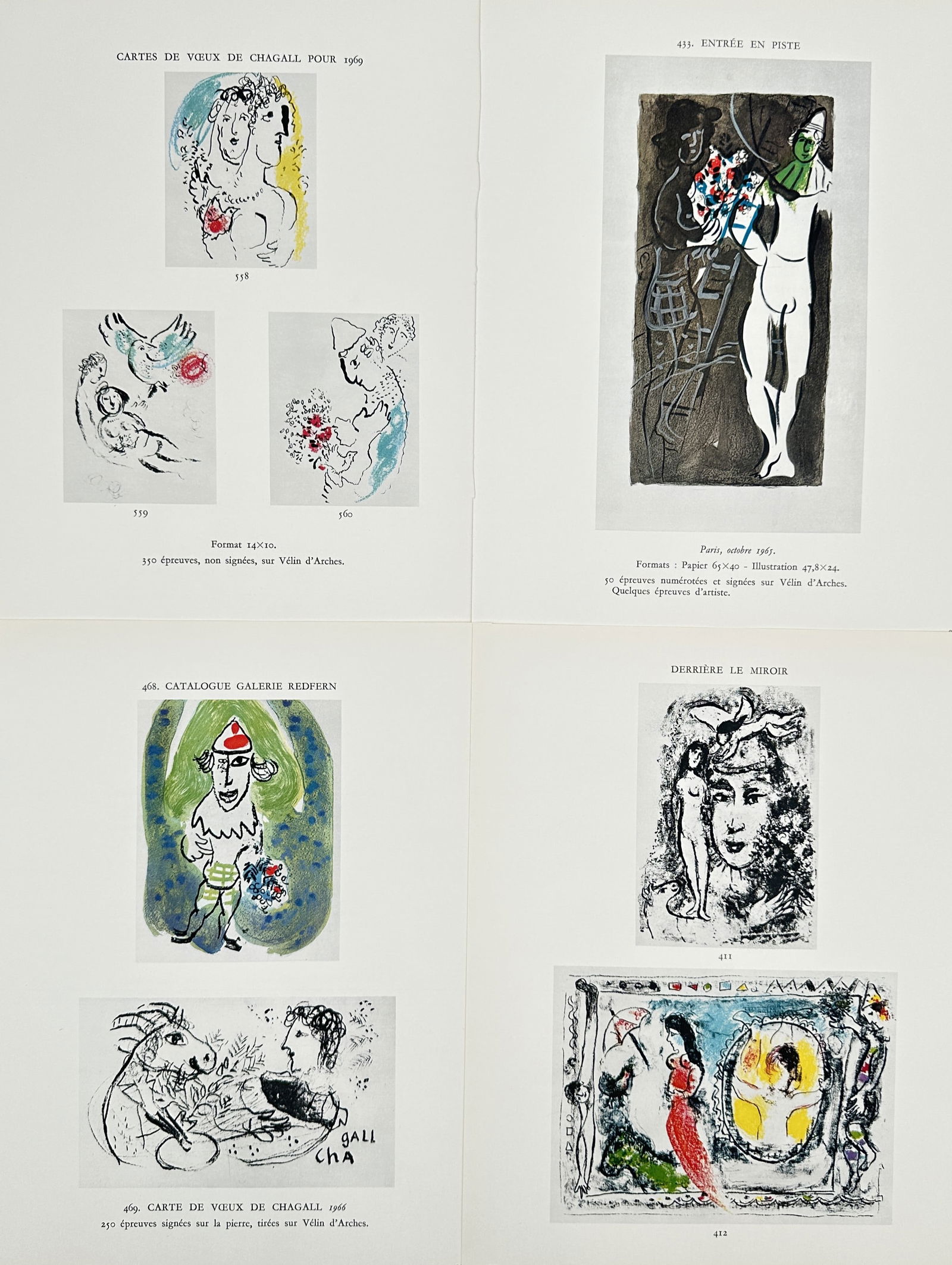 Marc Chagall – Set of 4: Studies for Posters, Cards, and Lithographic Editions – Offset print (1 of 3)
