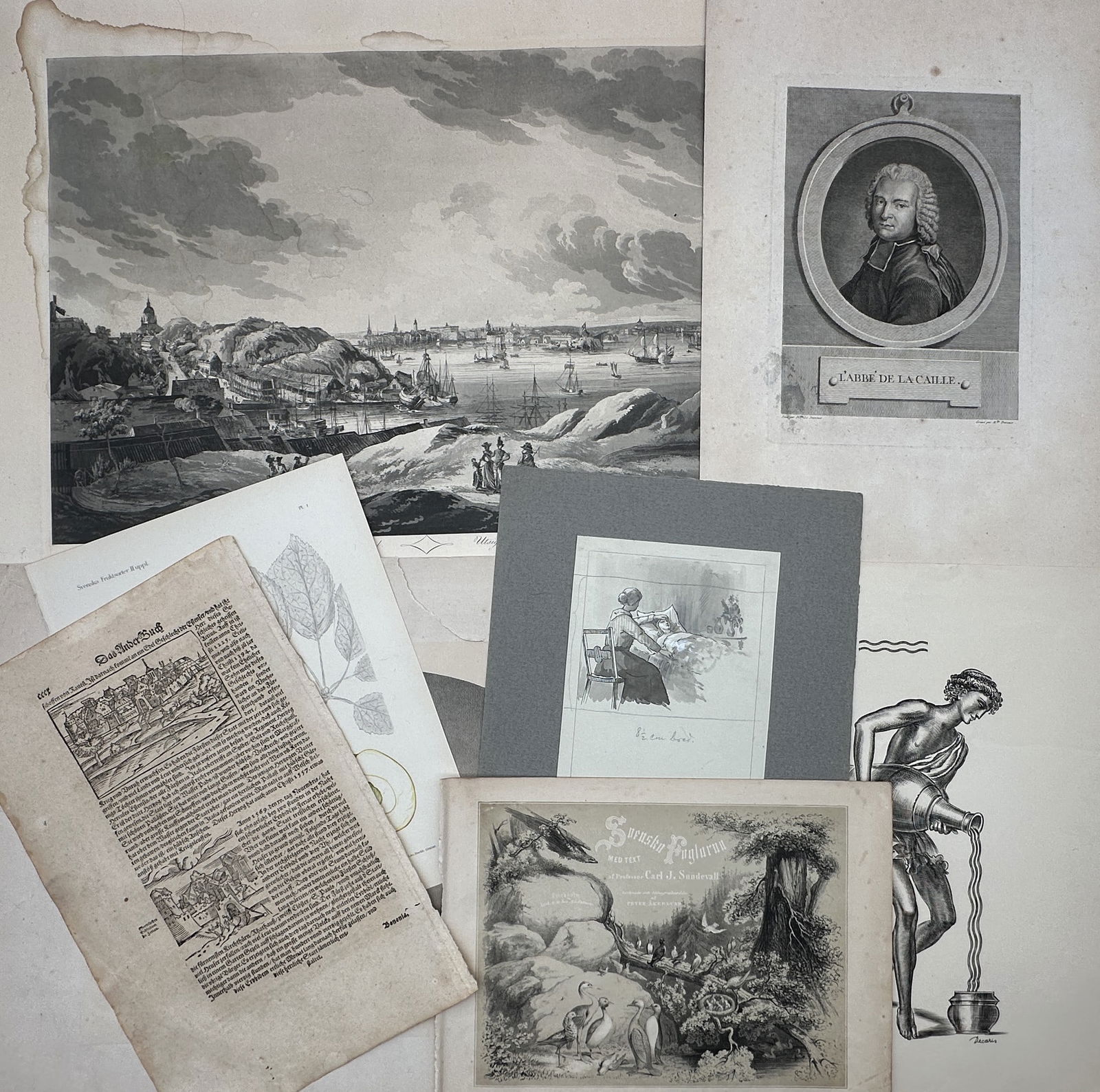 Unknown Artist – Set of 9: Assorted Historical Prints, Portraits, and Ephemera – Engraving (1 of 2)