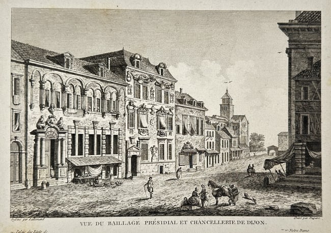 Jean-Baptiste Lallemand (1716-1803) - View of the Baillage Presidial and Chancellerie of Dijon (1 of 2)