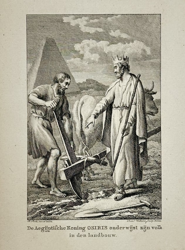 Reinier Vinkeles (1741-1816) – Osiris Instructing His People in Agriculture – Engraving (1 of 2)