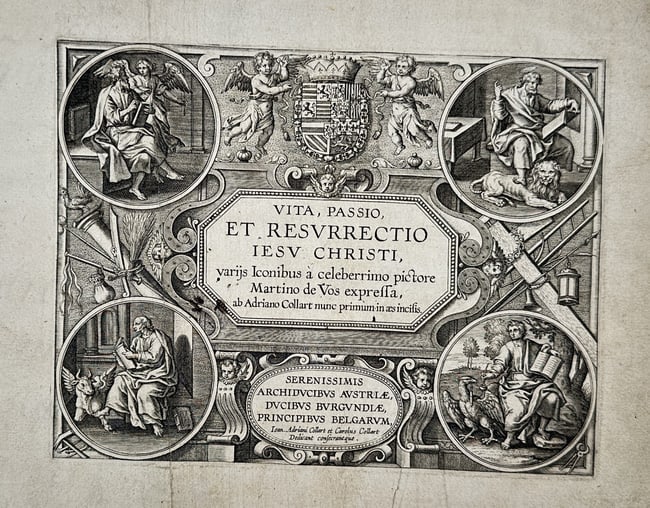 Adriaen Collaert (ca. 1560–1618) – Title Plate of the Life and Passion of Christ – Engraving (1 of 2)