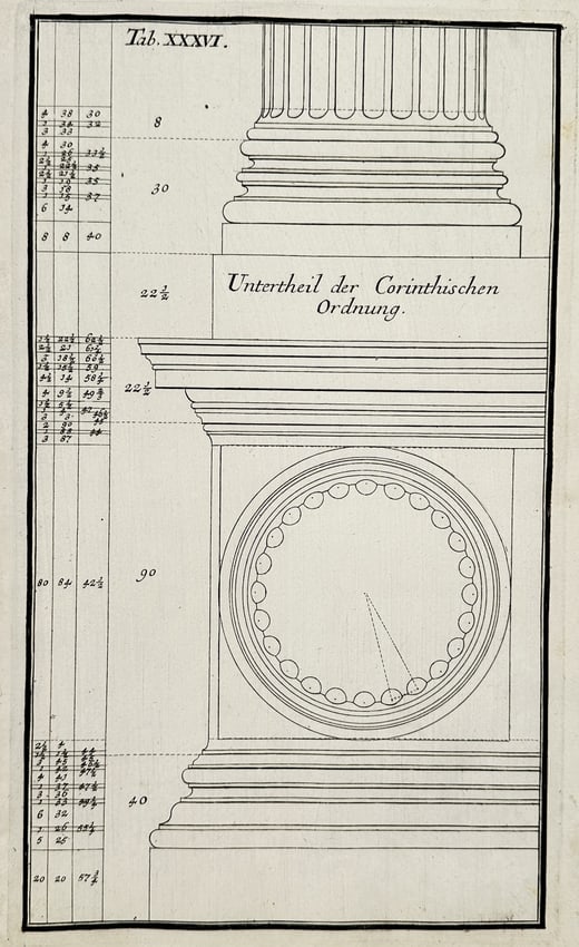 Nikolaus Goldmann (1611–1665) – Architectural Study of the Corinthian Order Pedestal (1 of 2)