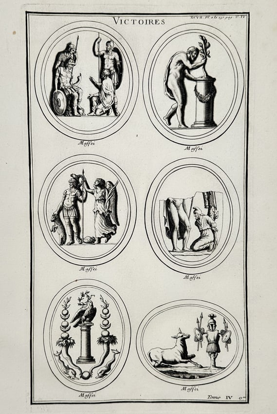 Bernard de Montfaucon (1655-1741) - View of Allegorical Figures of Victories - Engraving (1 of 2)