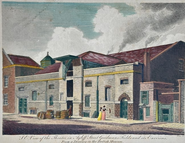 Charles Tomkins (1757-1823) – View of the Theatre in Ayliff-Street Goodman’s-Fields (1 of 2)