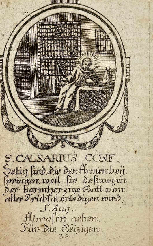 Unknown Artist (18th Century) – Saint Caesarius – Copperplate engraving (mid-18th century) (1 of 2)