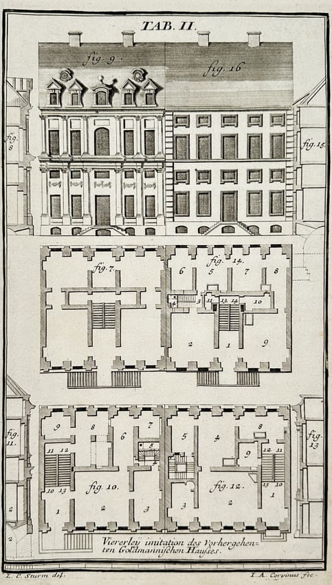 Nikolaus Goldmann (1611-1665) – Architectural designs – Engraving (1696) (1 of 2)