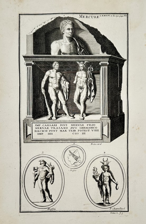 Bernard de Montfaucon – Studies of Mercury and Hercules from Ancient Monuments and Gems (1 of 2)