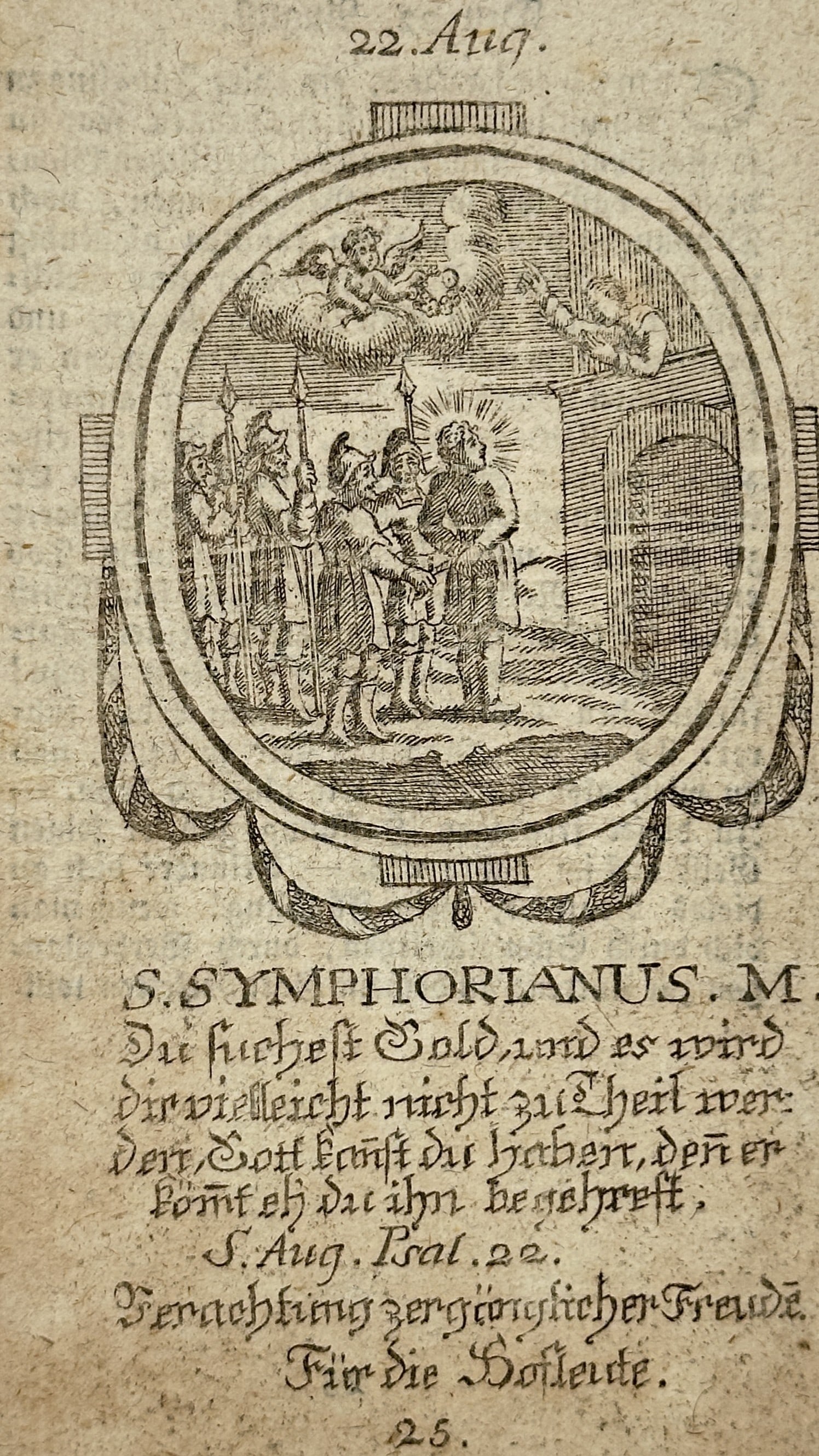 Johann Christian Leopold (1699-1755) – Martyrdom of Saint Symphorian – Engraving (c. 1730) (1 of 2)