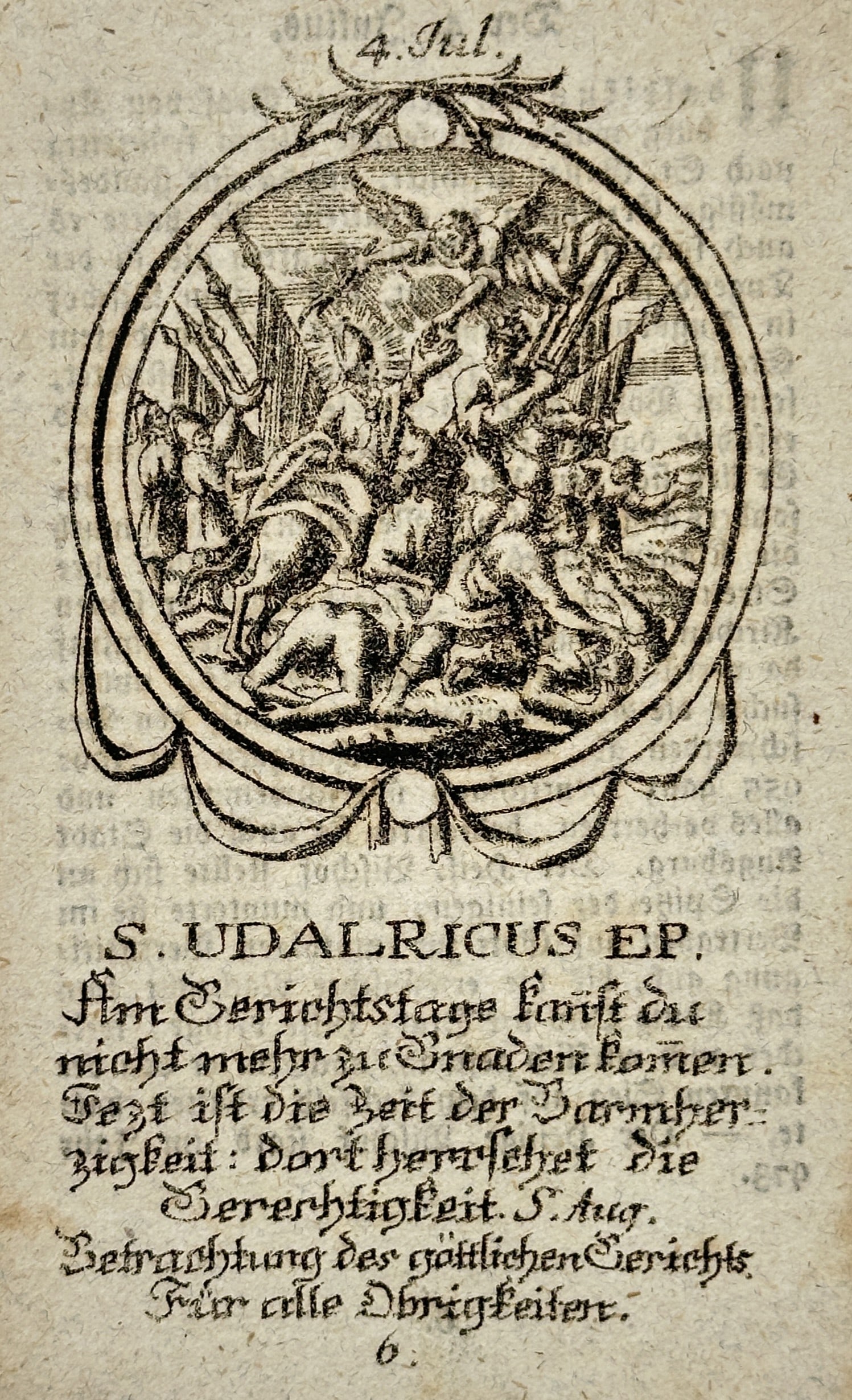 Johann Christian Leopold (1699-1755) – Saint Ulrich of Augsburg – Engraving (c. 1730) (1 of 2)