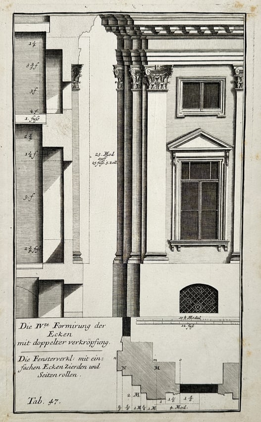 Leonhard Christoph Sturm (1669–1719) – Architectural Elevation of an Exterior Corner (1 of 2)