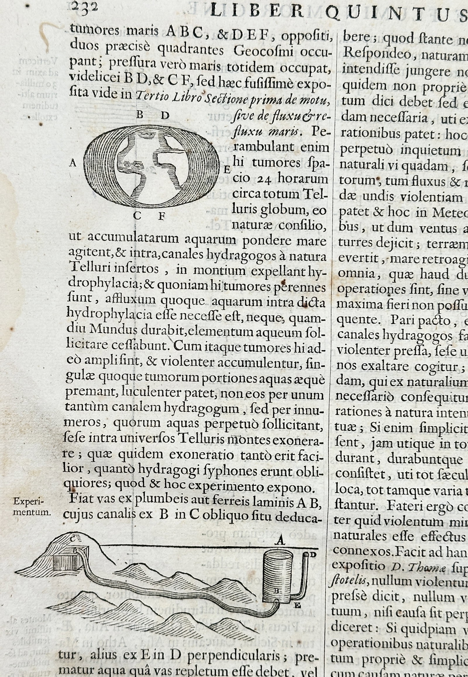 Athanasius Kircher – View of the Hydrogeological System and Ocean Tides – Woodcut (1664) (1 of 3)