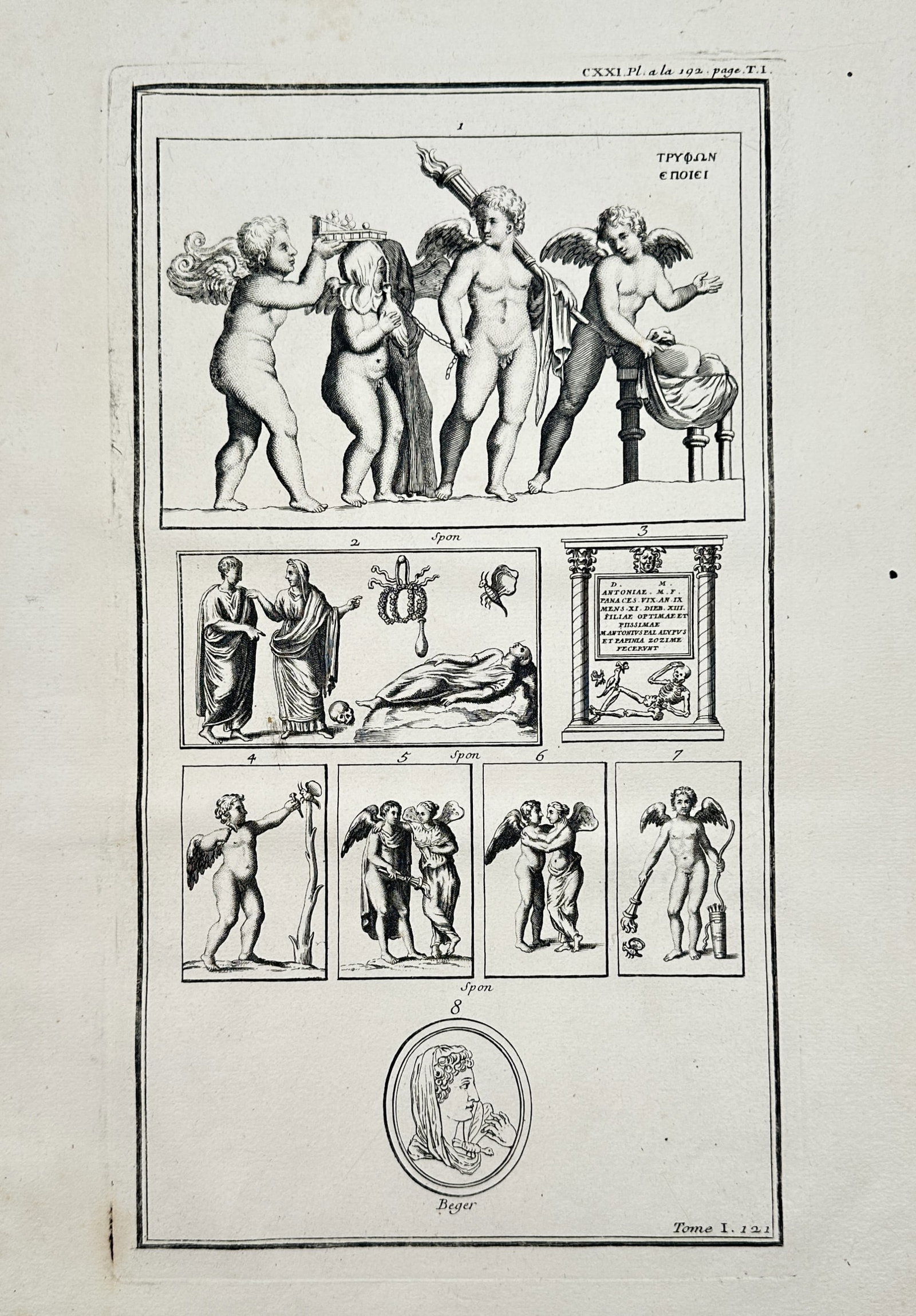 Bernard de Montfaucon (1655–1741) – View of Cupid and Psyche and Funerary Rites (1 of 2)