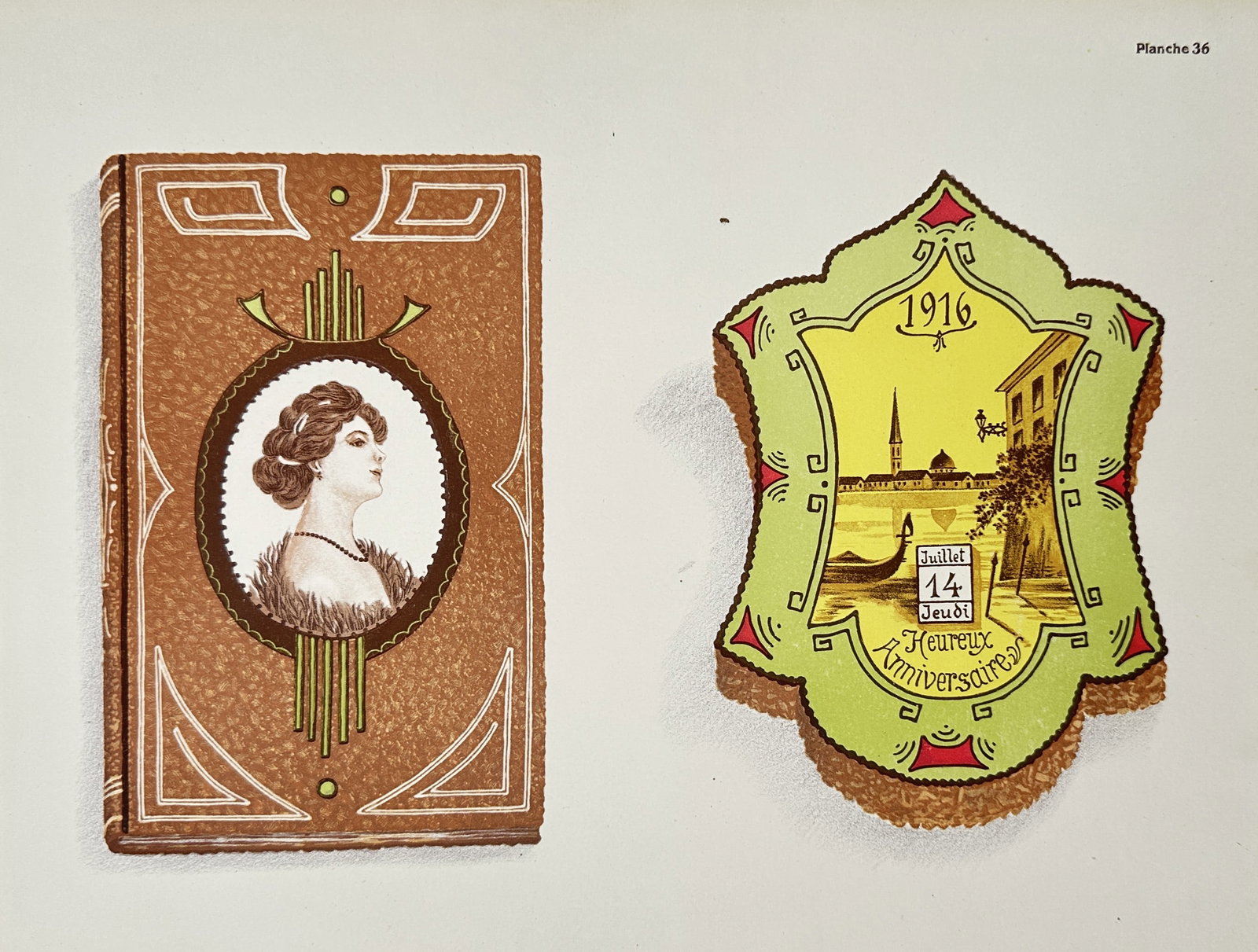 Auguste H. Thomas (19th Century) – View of Decorative Book Binding and Commemorative Shield (1 of 2)