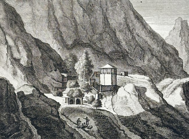 Cornelis de Bruijn (1652–1727) – View of the Throne of Solomon in Persia – Engraving (1718) (1 of 3)