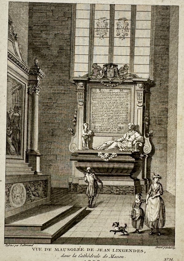 Jean-Baptiste Lallemand – View of the Mausoleum of Jean de Lingendes in Mâcon Cathedral (1 of 2)